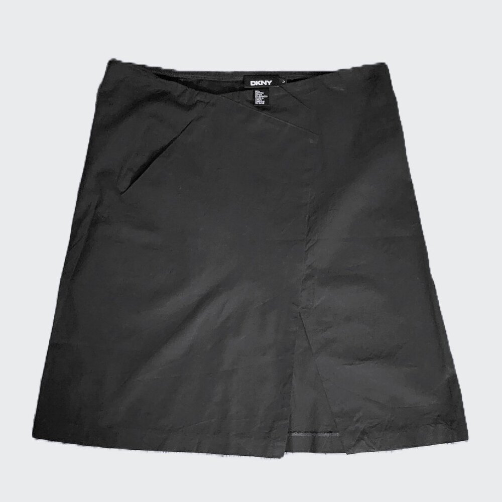 DKNY Women's Cotton midi A-line Skirt / Black / US 2